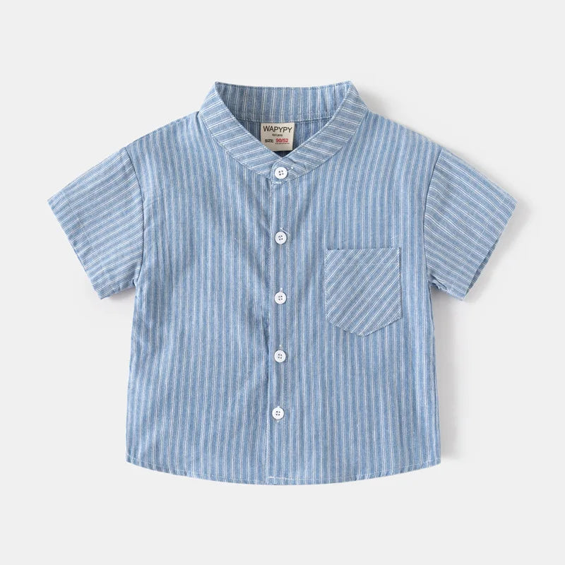 2025 Kids Shirts for Boys Toddler 1 to 2 3 4 5 6 7 Years White Black Yellow 100% Cotton Children Shirts Short Sleeve Summer Tops
