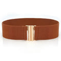 Women Elastic Band Wide Belts Simple Down Coat Waist Belt Female Black Strap Dress Decoration Accessories Metal Buckle Waistband