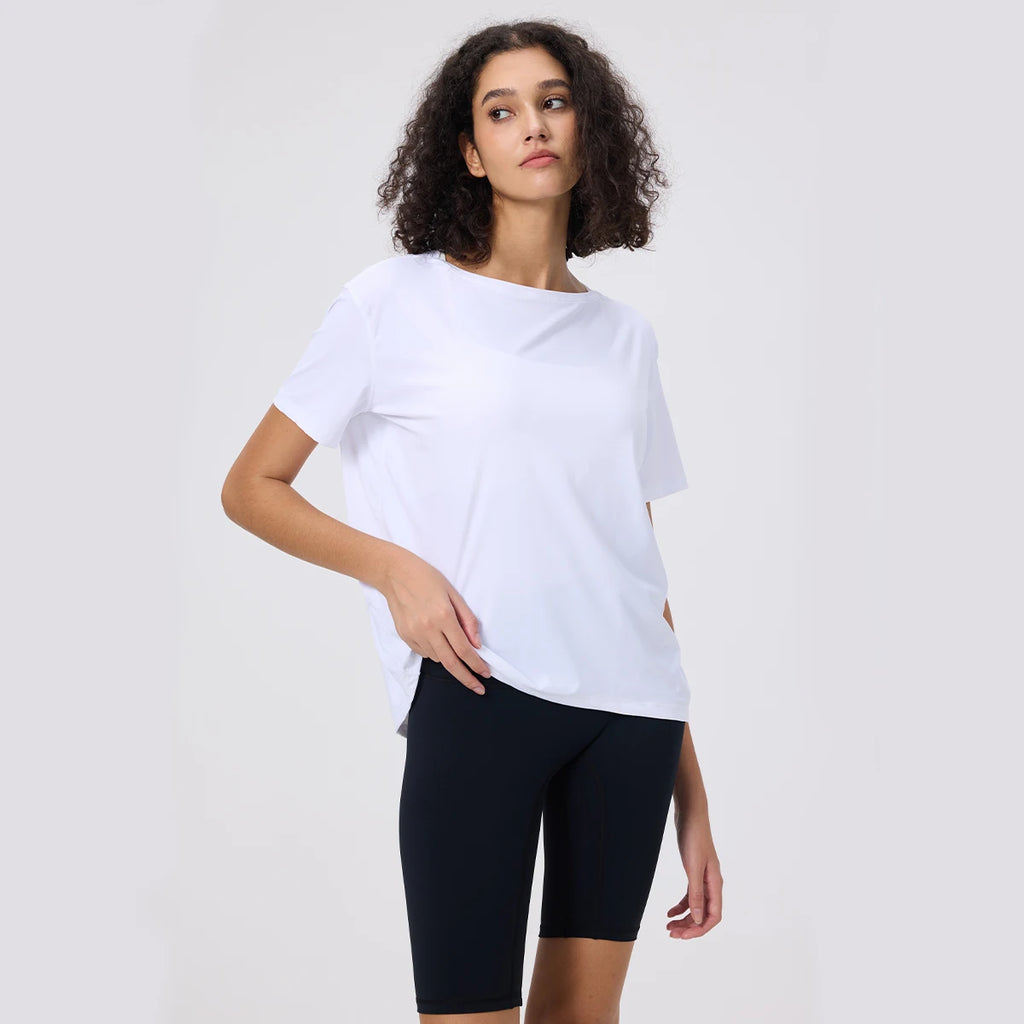 Woman Summer Sportswear Yoga T-shirt Suit for Fitness Sports Top Activewear Quick Drying Running Sleeve Tee Gym Pilates Clothes
