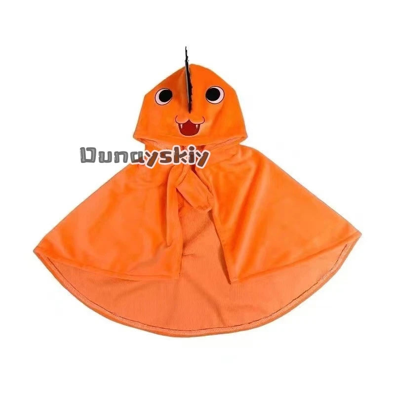 Pochita Pet Clothes Cat Dog Cloak Anime Cosplay Halloween Pet Prop Costume Soft Warrm Puppy Transformation Clothes Cosplay