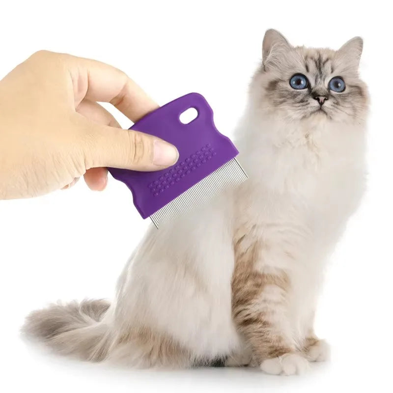 1pc Pet Grooming Fine Tooth Comb Detangling Brush Flea Lice Remover Pet Cleaning Tool