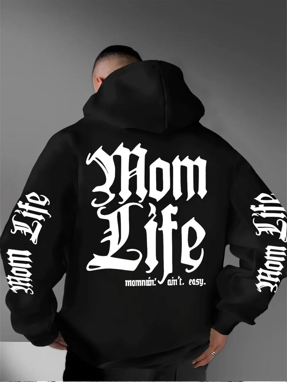 Fashionable Men's New Autumn Gothic Letter Printed Comfortable Soft Hoodie Outdoor Street Versatile Top