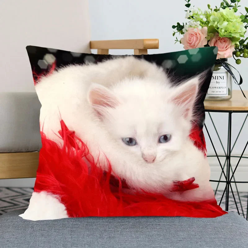 Cute Animal Bed Pillowcase for Car Sofa Home  Pet Cat Printed   Cushion Cover