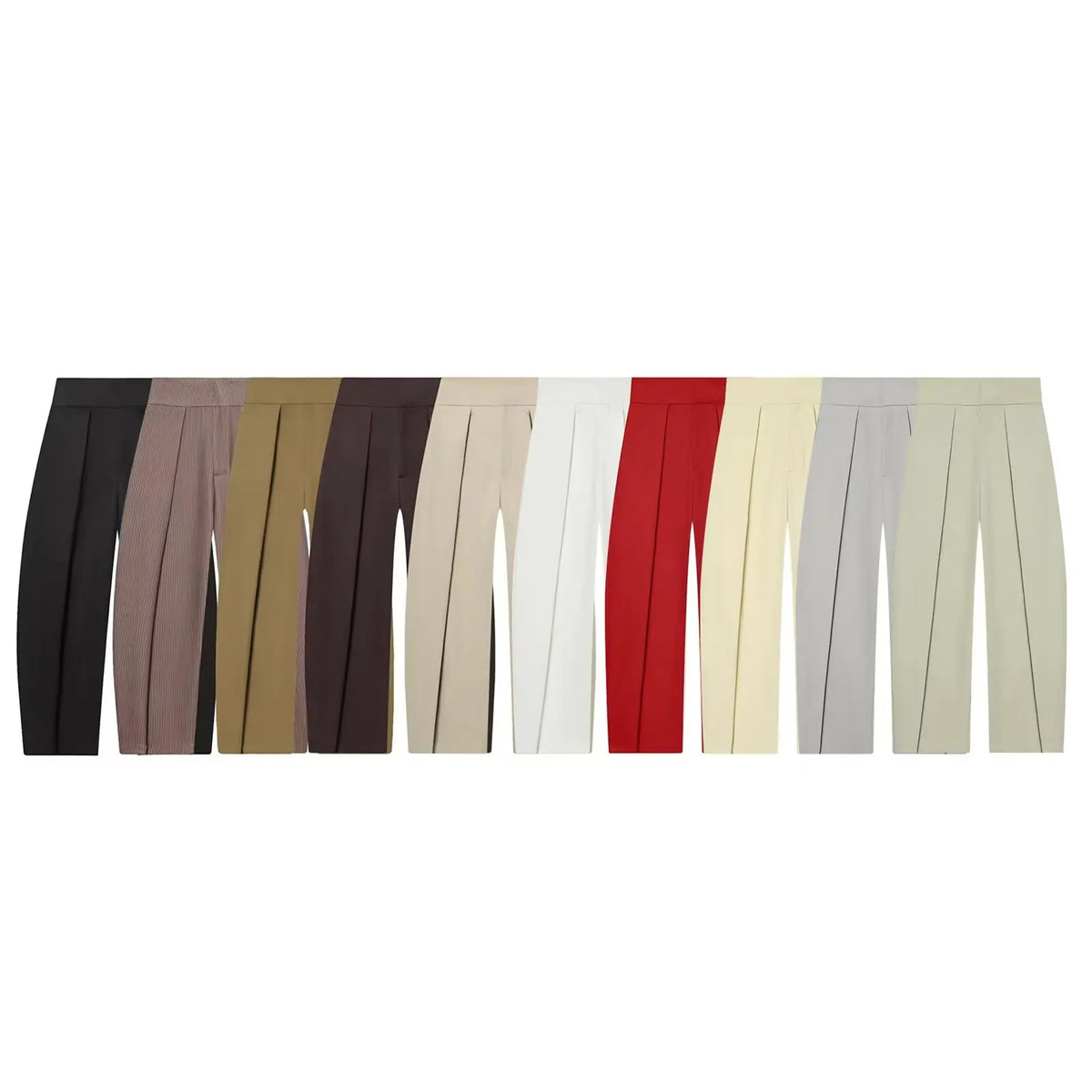 Fashionable Balloon Silhouette Pleated Pants Women's New Arrival Spring Summer Natural Waist Polyester Fiber Casual Trousers