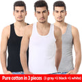 1/3 Pack Four Seasons Men's Cotton Joker Vest Teenagers Simple Fit Sports Fitness T-shirt Middle-aged Casual Sleeveless T-shirt
