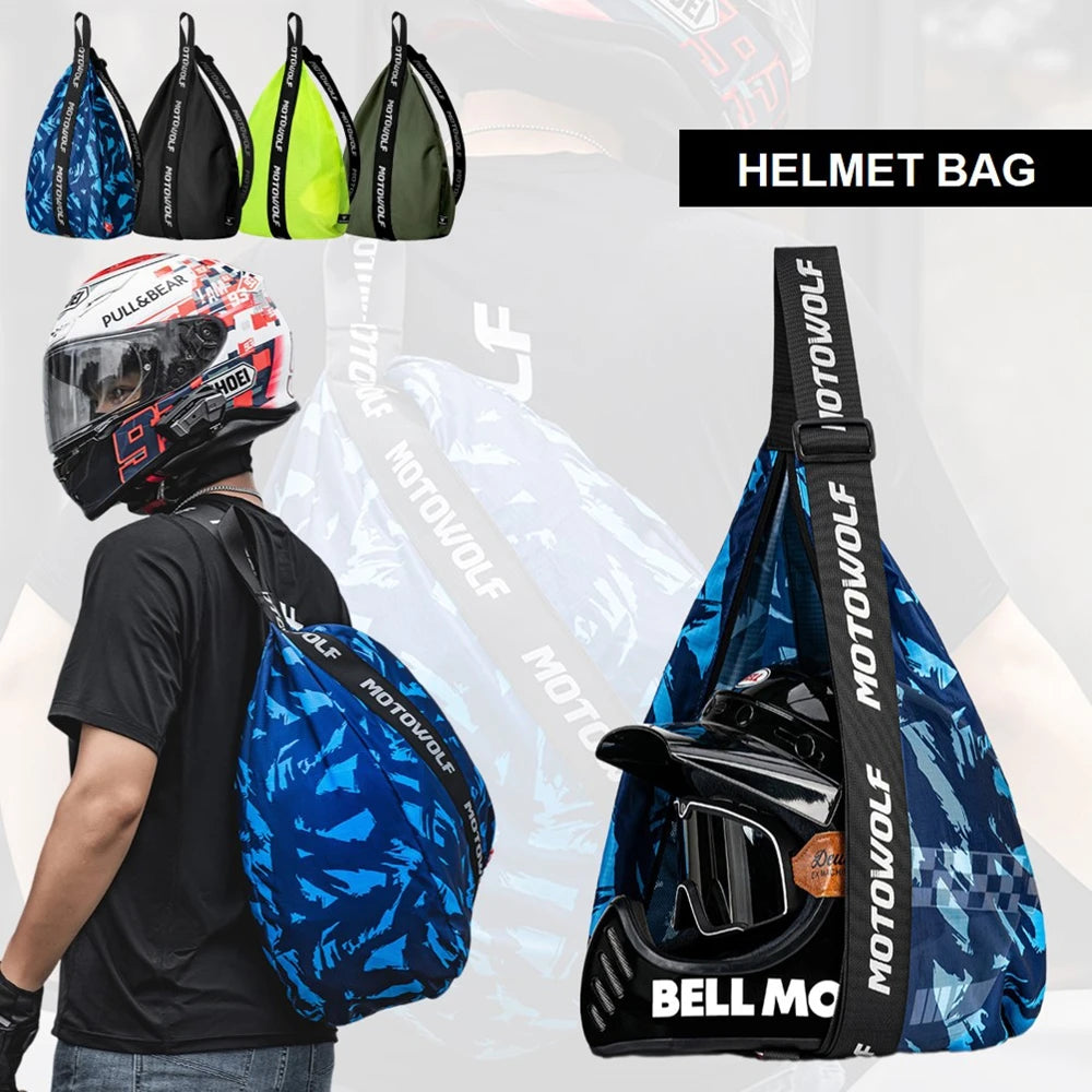 Simple Style Motorcycle Helmet Bag for Men Women Full Face Helmet Backpack Outdoor Sport Cycling Travel Bag Water-Repellent
