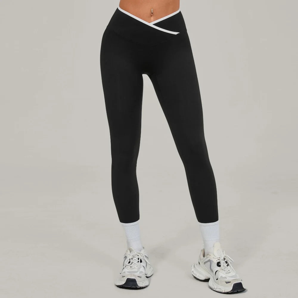 Women's High Waist Yoga Leggings Sports Pants Solid Color Gym Workout Leggings Training Jogging Tights Running Push Up Leggings