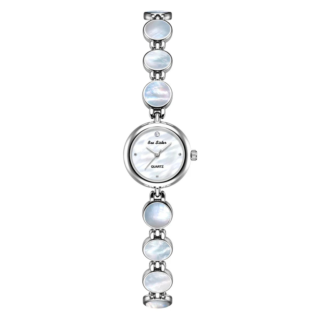 Luxury Ladies Watches Gold Small Dial Natural Shell Bracelet Clock Gifts For Women Lady Fashion Dress Quartz Wristwatch