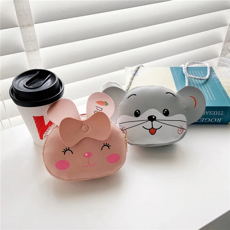 Kids Baby Girls Boys Cartoon Animal Bag Crossbody Design Purse Handbags Bags PU Leather Cute rabbit Snap Shoulder Bag 2024 Gift