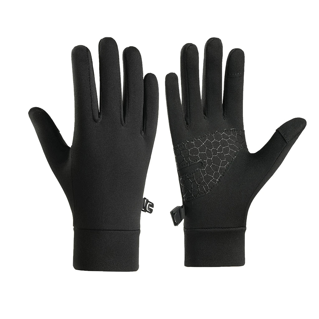 Kids Winter Touch Screen Gloves, Anti-Slip Silicone Palm Stretch Thermal Cycling Running Gloves for Boys Girls Age 6-12