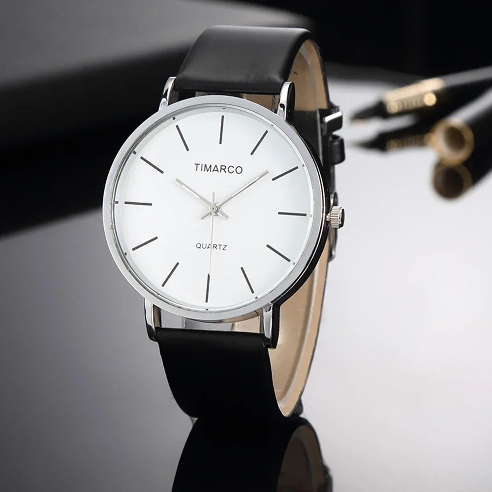 Simple Women's Watches Fashion Leather Slim Strap Wristwatch Ladies Quartz Watch Round Dial Clock Gift Relojes Para Mujer