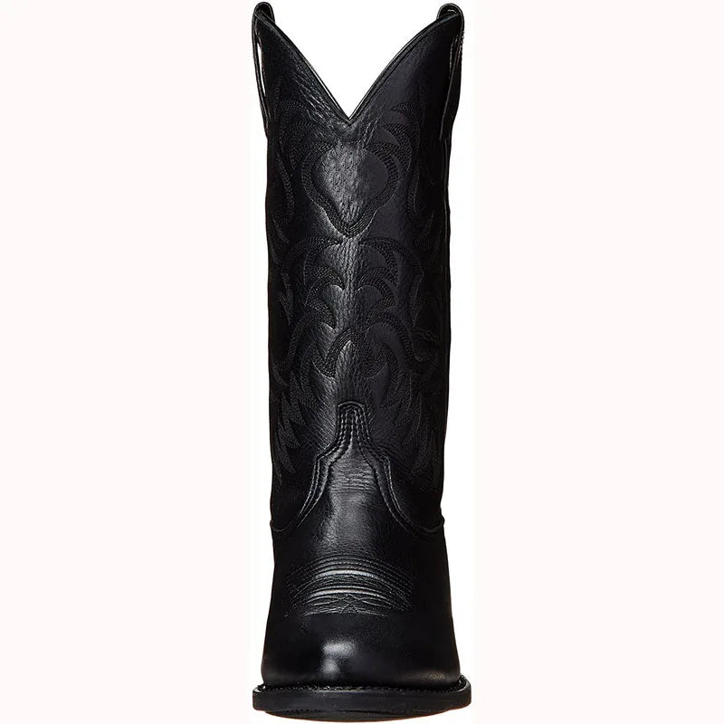 Men Boot 2026 Mid Calf Western Cowboy Motorcycle Boots Male Autumn Outdoor PU Leather Totem Med Heel Fashion Designed Men Boots