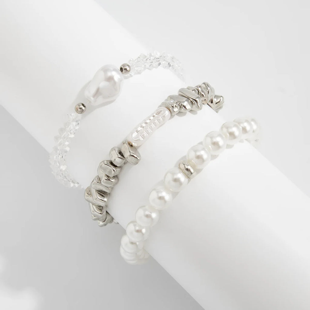Fashion Bracelets For Women New Vintage Irregular CCB Beads Imitation Pearl Chain Jewelry Valentine's Gift B074