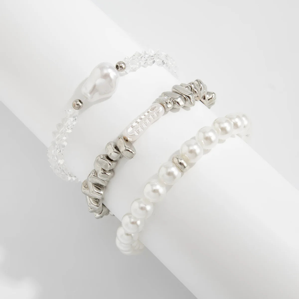 Fashion Bracelets For Women New Vintage Irregular CCB Beads Imitation Pearl Chain Jewelry Valentine's Gift B074