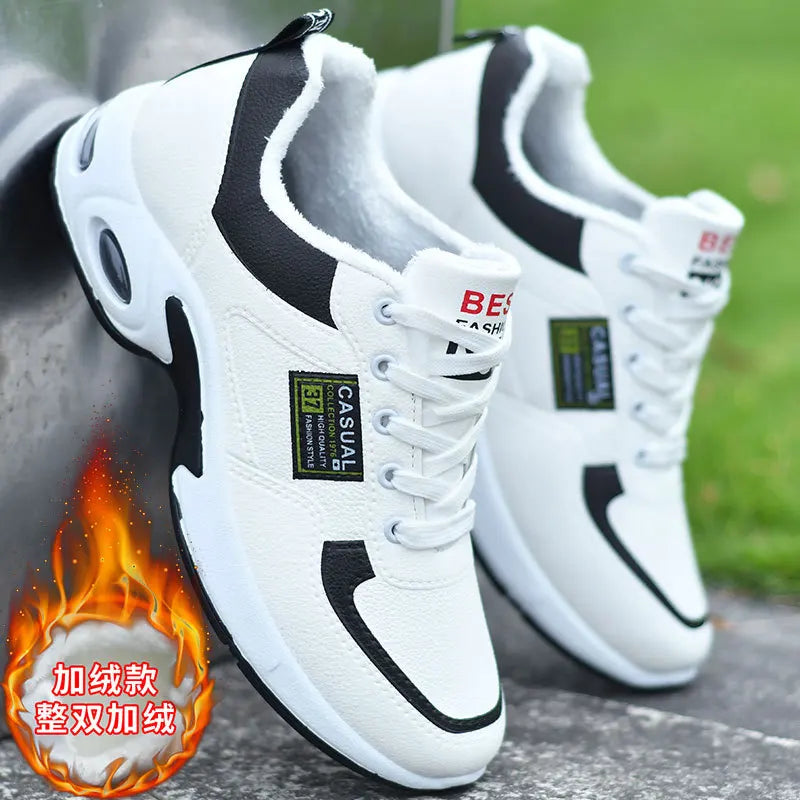 Men's Large Size Sports Shoes Spring Trend Lace-Up Thick Sole Casual Breathable Fashion Footwear Skid-Resistant