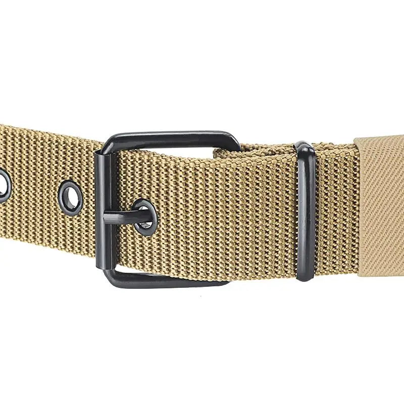 Men's Belt Porous Canvas Pin Buckle Leather Belt Outdoor Sports Belt Women's Trendy Eyelet Belt With Jeans Belt For Men Women