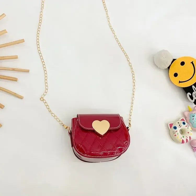 Cute Little Girls Mini Shoulder Bag for Kids Fashion Coin Purse Small Handbags Lovely Patent Leather Children's Messenger Bags