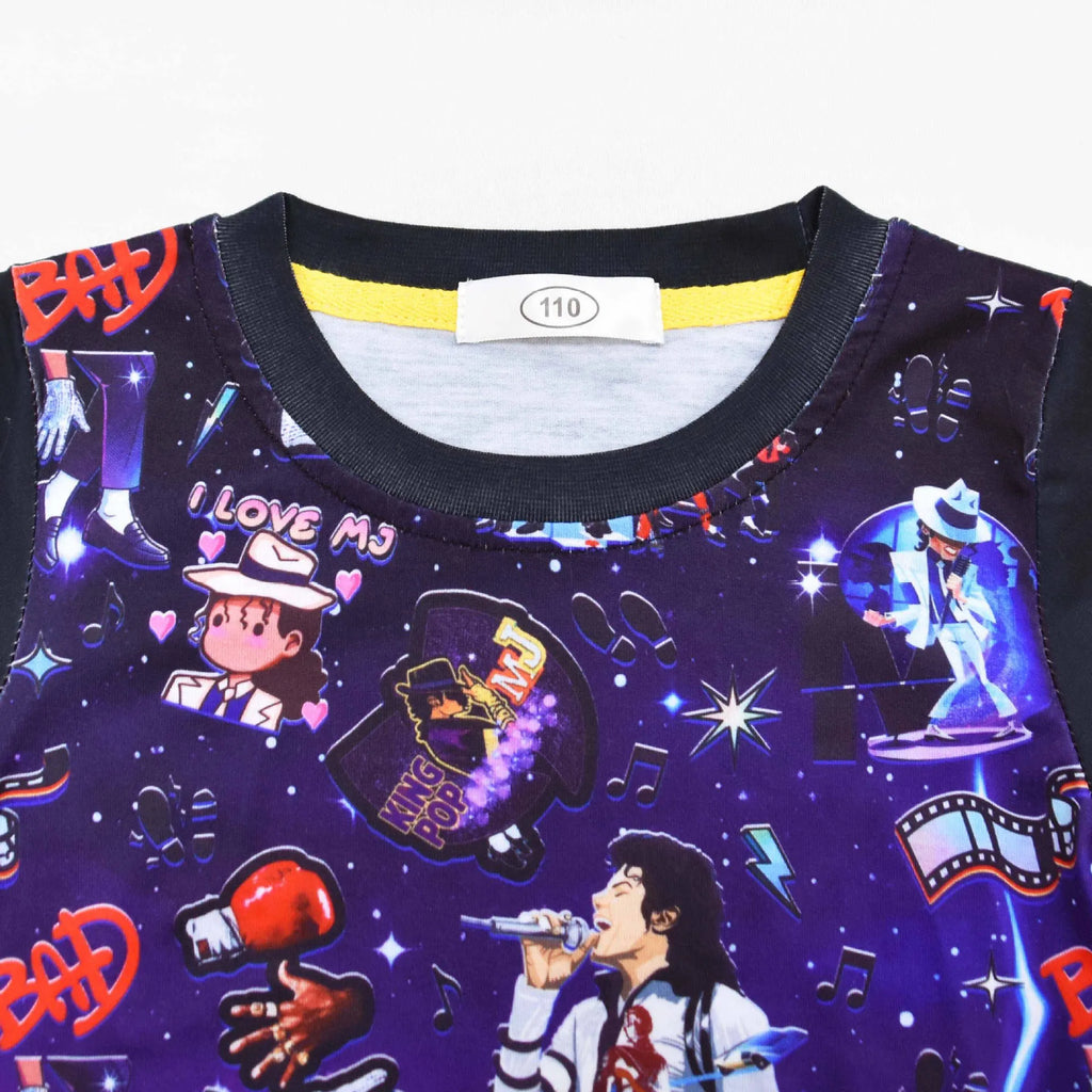 Kids Set Michael Jackson Clothing Girls Boys tops and pants Toddler Girls Birthday Party Gift Pajamas