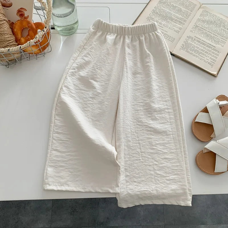 Casual Teen Girl Clothes  2 To 8  9 12 Years Kids Girls Pants Solid Color Trousers Children's Pants For Cute Elegant Girl Wear