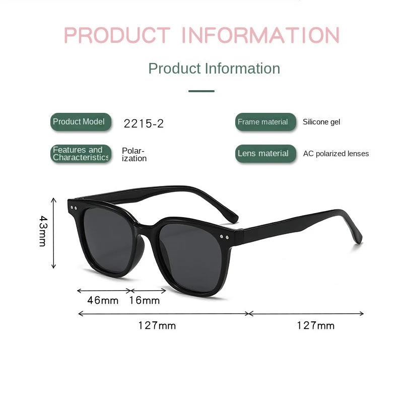 Children Square Polarized Sunglasses UV Protection Fashion Trend Glasses Boys Girls Shades Cute Baby Goggles Kids Sun Glasses
