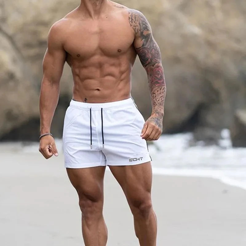 Men's Sportswear Breathable Quick Drying Bodybuilding Shorts Men's Gym Training Male Athletes Beach Shorts