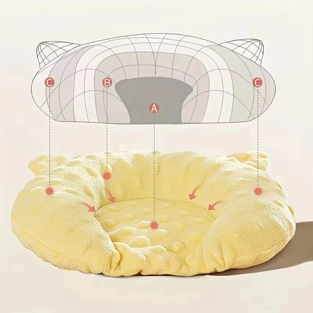 Comfortable U-Shaped Pet Pillow Small Cat and Dog Sleeping Mat Warm Deep Sleep Accessories Cat and Dog Pet Toy Sleeping Mat