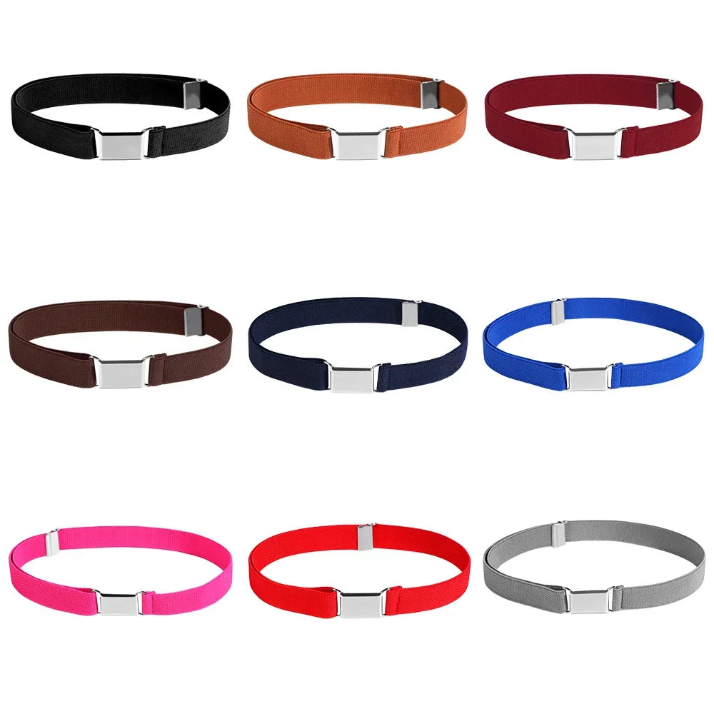 Stretch Waist Belt with Buckle 60-80cm Kids 2.5cm Width Kids Elastic Belts Boy Girl Children Adjustable Elastic Canvas Waistband