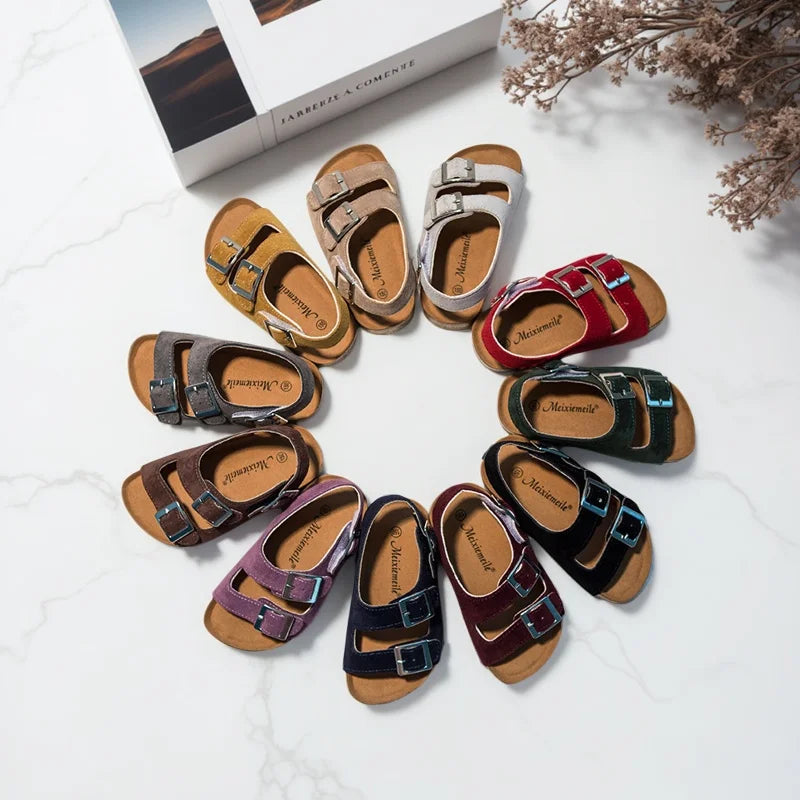 kid's Summer Boys And Girls Leather Sandals For Children Beach Shoes Kids Sports Soft Non-slip Casual Toddler Sandals 2-12 Years