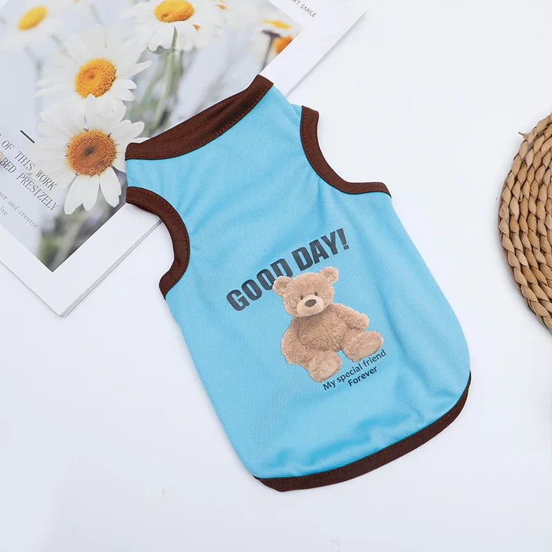 Pet Clothes Summer Breathable Puppy Clothes Cat Clothes Summer Dog Vest Breathable Thin Corgi Clothes Dog Costume