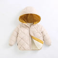 2-8 Years Autumn Winter Boys Girls Jacket Thick Fleece-lined Grid Design Hooded Coat For Kids Children Outdoor Outerwear