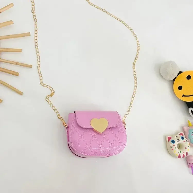 Cute Little Girls Mini Shoulder Bag for Kids Fashion Coin Purse Small Handbags Lovely Patent Leather Children's Messenger Bags