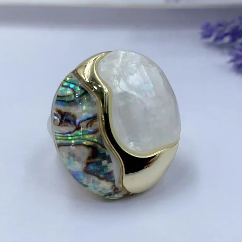 RING JEWELRY Gold Plated High Quality 18k Gold Women's Party Ring Accessories High Quality Gives A Beautiful Gift White