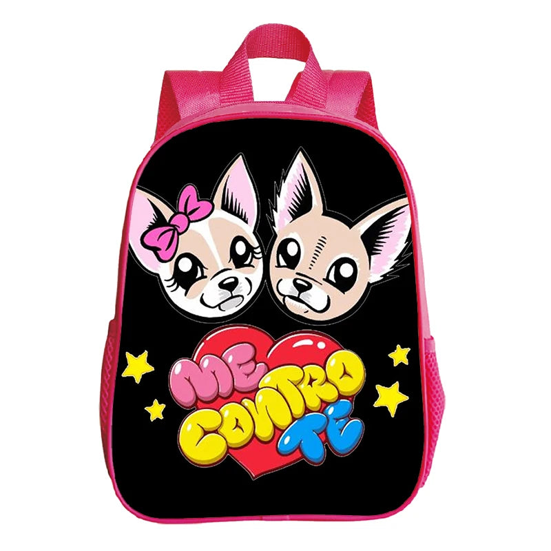 Kids Pink Backpack Me Contro Te Print Kindergarten Bag School Bags for Preschool Girls Cute Bookbag Toddler Softback Book Bags