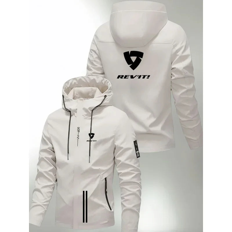 Men's Hooded Jacket, All-Season Windproof Jacket Suitable for Outdoor, Motorcycle, Travel, Leisure - Fashionable Sports Jacket