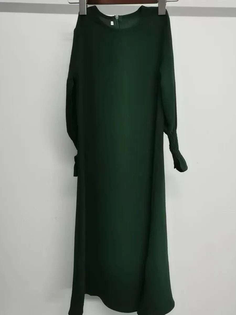 Muslim Kids Girl Dubai Abaya Ruffle Solid Long Dress Modest Ramadan Robe Kaftan Femme Musulmane Islamic Clothing African Dresses