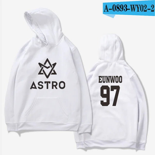 Kpop ASTRO STAR Group Printed Hoodies Moletom Harajuku Sweatshirt Casual Zipper Hoodie Streetwear Jacket Men/Women Clothing