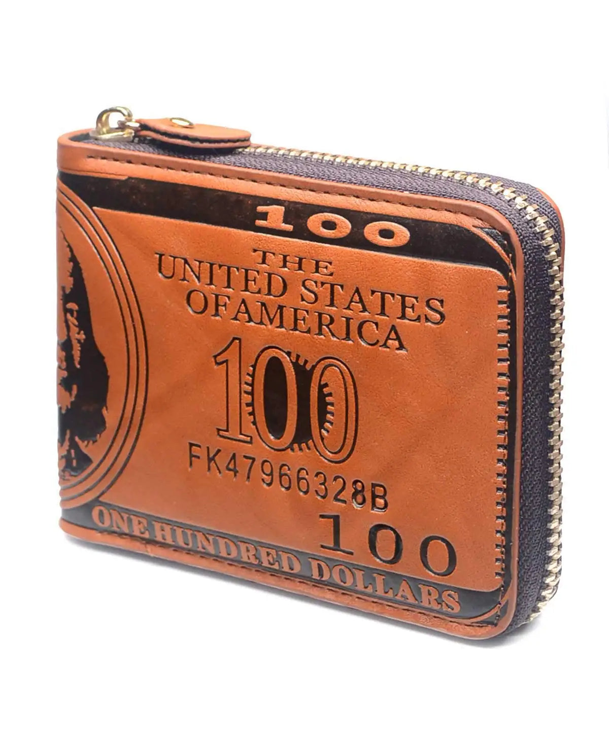 INEYES Men's Fashion Wallet Dollar Bill Design PU Leather Slim Bifold with Magnetic Closure &ID Window Front Pocket Money Holder