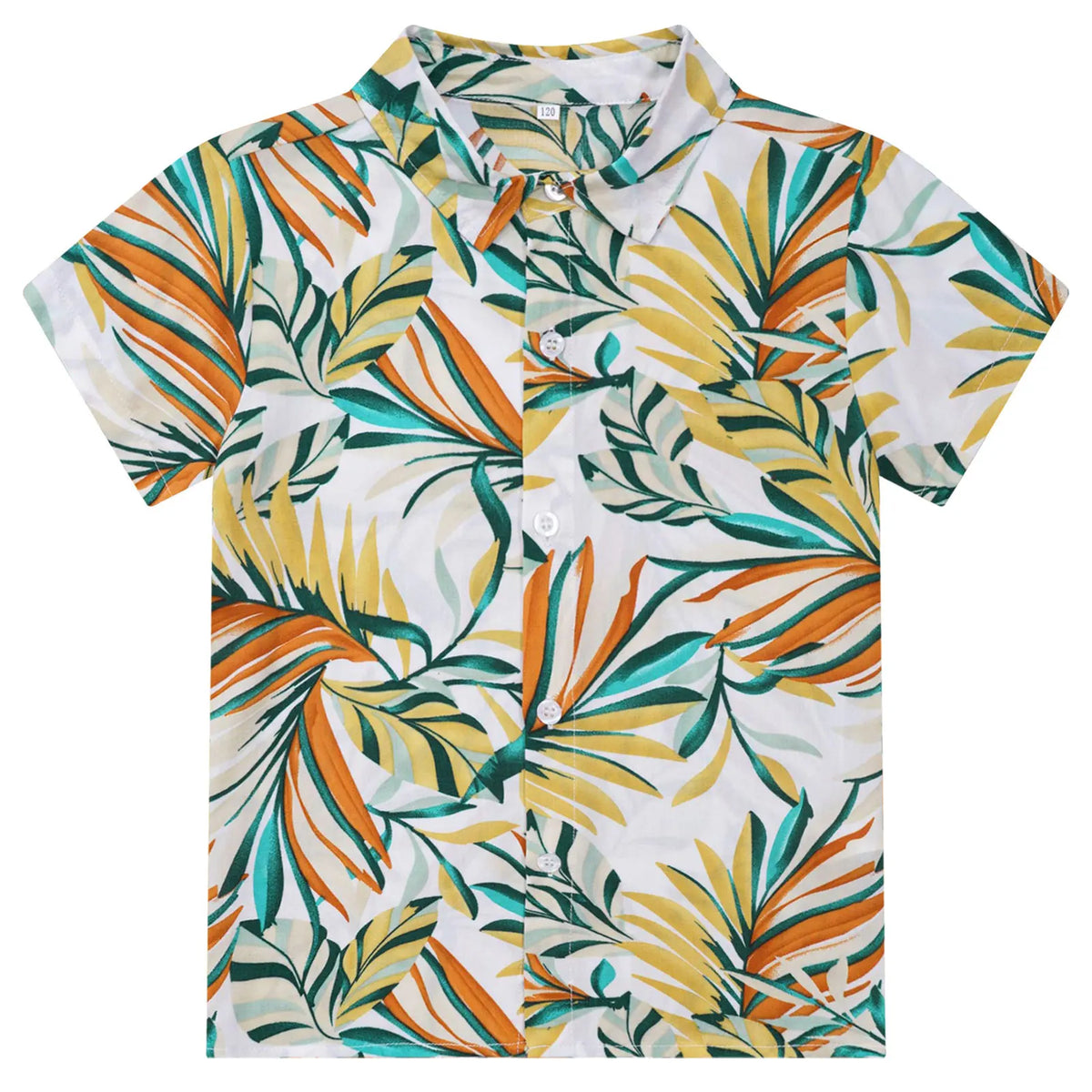 Kids Boys Hawaiian Shirts Tropical Graphic Print Short Sleeve Shirt Casual Turn-Down Collar Tee Tops for Vacation Beach Holiday