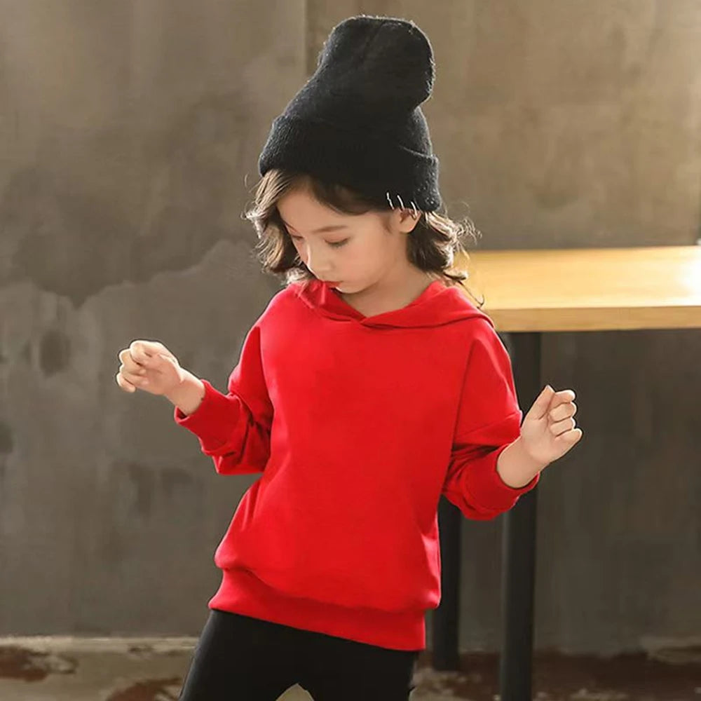 Boy Girls Clothing Hoodie Tops Suitable Age 3-12 Children's Sweatshirt Fashion Pink Black White Red Yellow Spring Autumn Coat