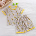 2024 New Boys Girls Summer Thin Clothing Sets Kids Cute Cartoon Print Short Sleeve T-Shirt Tops with Shorts Toddler Baby Pajamas