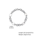 Trendy Classic Stainless Steel Bracelet for Men, Geometric Handmade Chain Bracelet, Fashion Jewelry Gift for Him ﻿