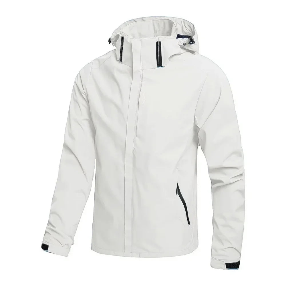 Men's Outdoor Hooded Jacket Autumn Spring Hot Sale Windbreaker Waterproof Climbing Hiking Punching Jacket Male Clothing