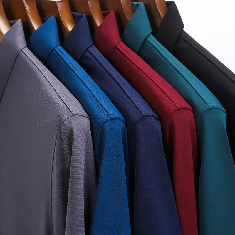 2026 Men's New Solid Color Business Casual POLO Shirt Summer Fashion Casual Short Sleeve Comfortable and Breathable Top