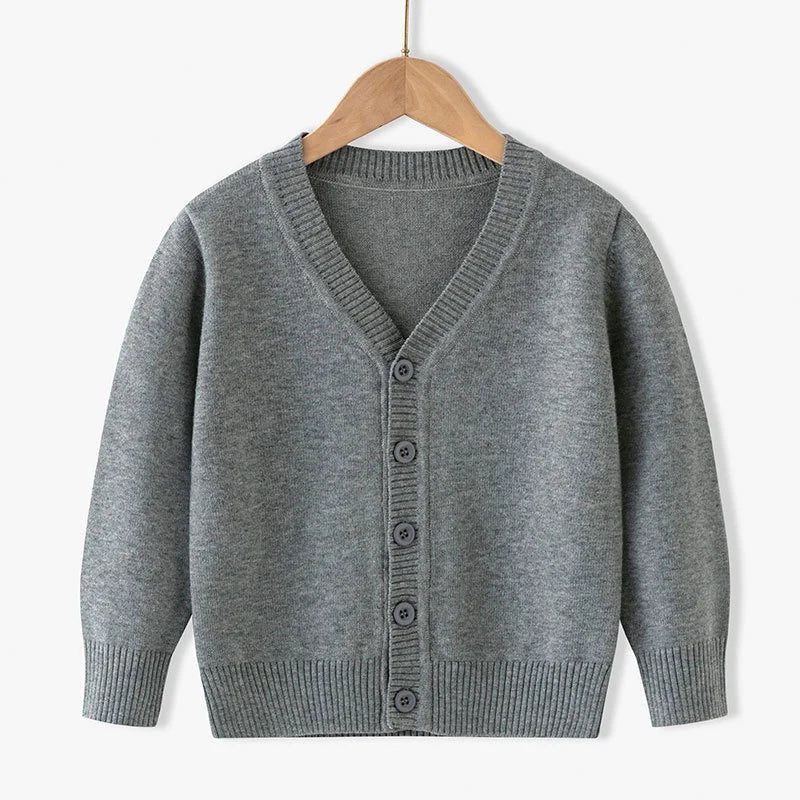 ZOETOPKID Winter Boys Knitted Sweaters Big Kids Clothes 2024 Autumn Children Cotton Pullover Teen Solid Knitwear Coats