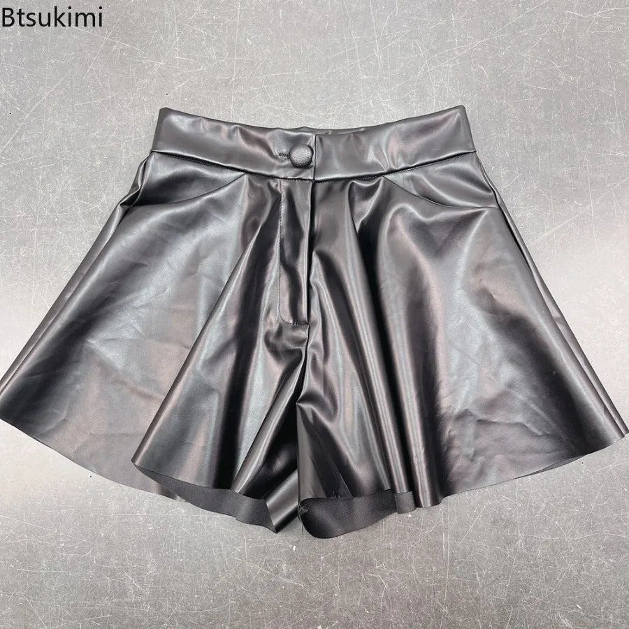 New 2026 Women's Clothing Sexy High-waisted PU Leather Shorts Skirt Spring Summer Fashion Ladies Slim Mini Skirts Nightclub Wear