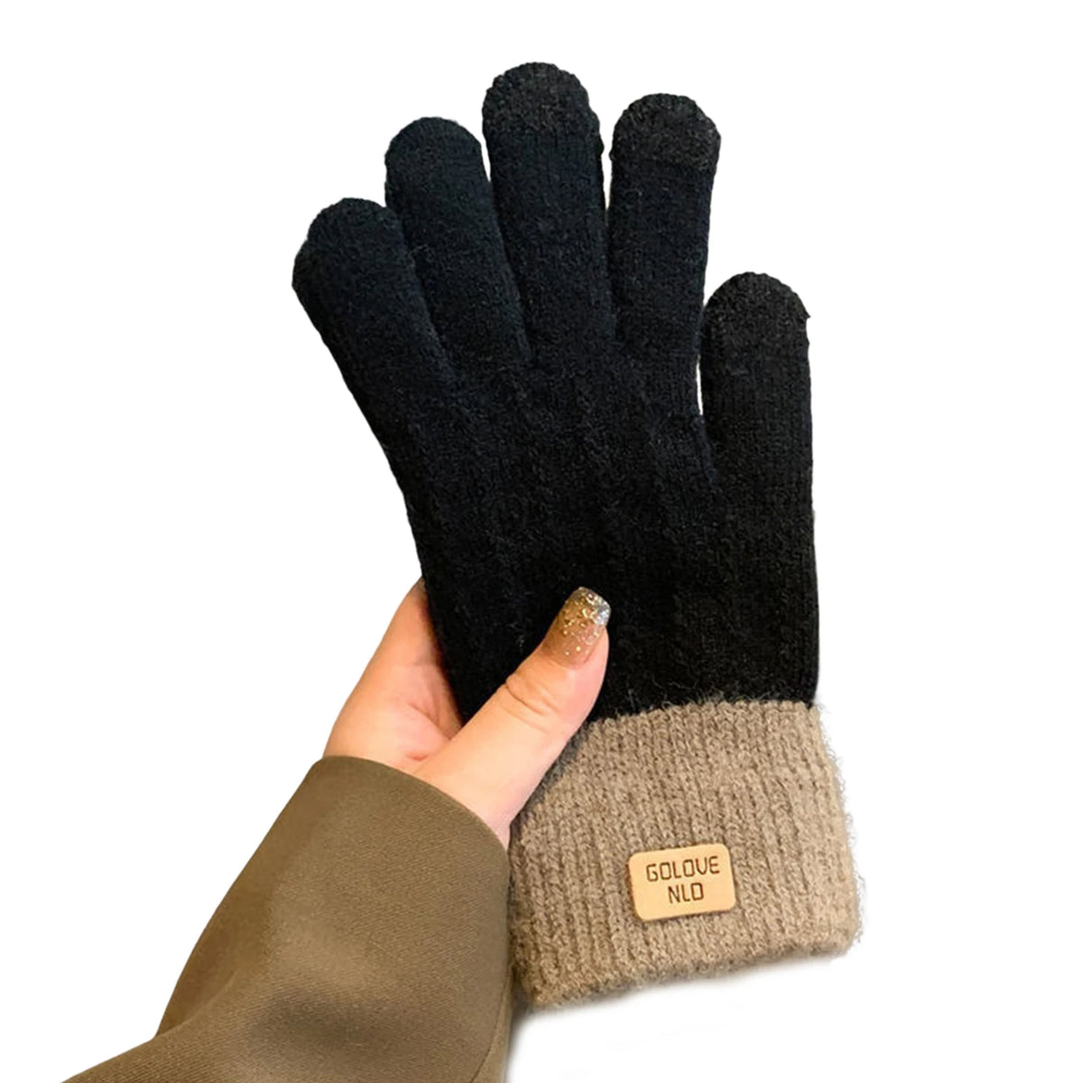 Women's Cable Knit Gloves Warm Fleece Lined Knit Gloves with Touchscreen for Women Girls Winter Gift