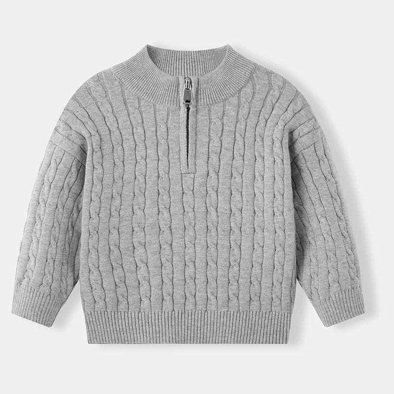 Kids Winter Warm Knitted Sweater Children Comfortable Solid Versatile Pullover Boys Girls Autumn Outdoor Long Sleeve Clothe