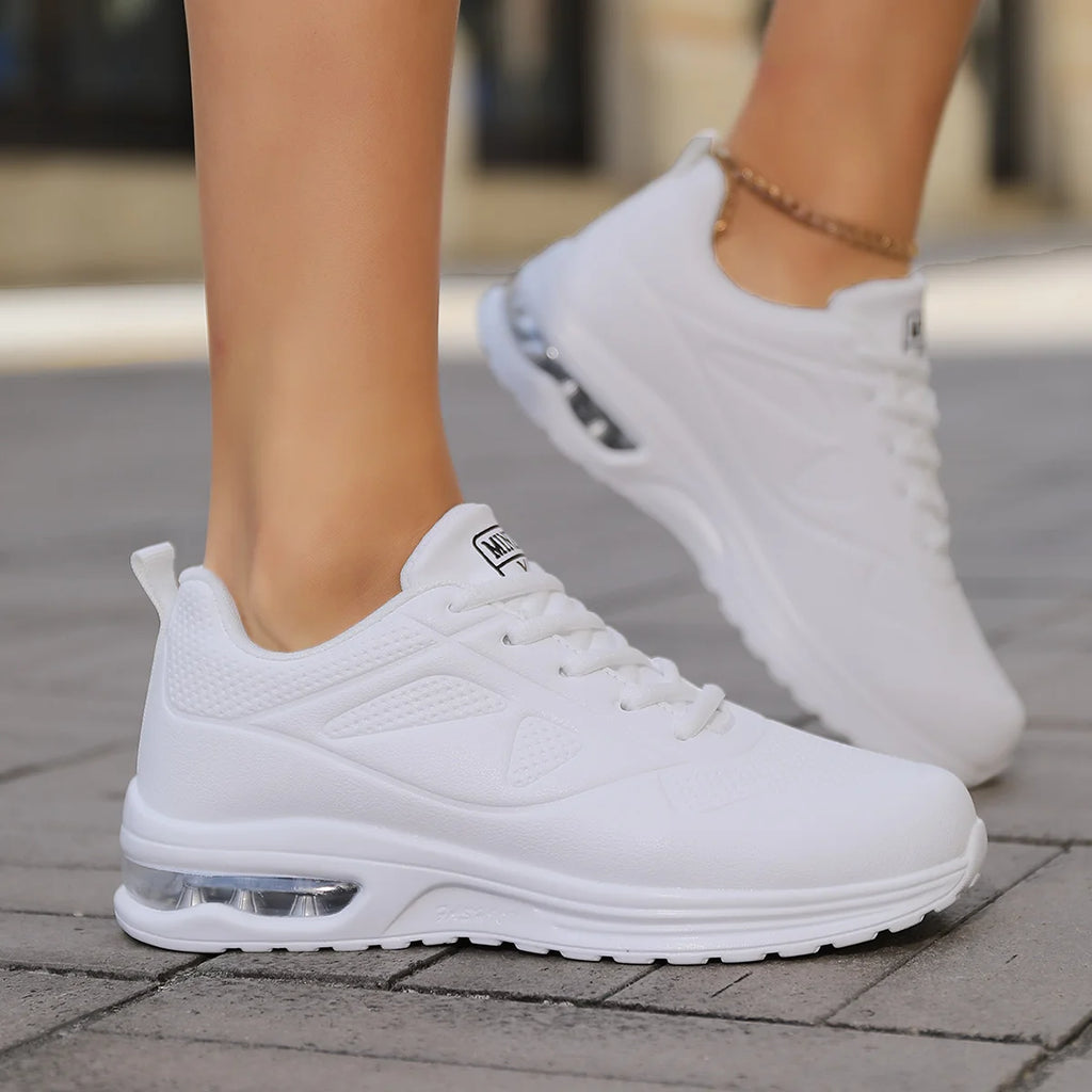Summer New Leather Waterproof Sports Shoes, Versatile Casual Shoes, Soft-Soled Running Shoes for Women
