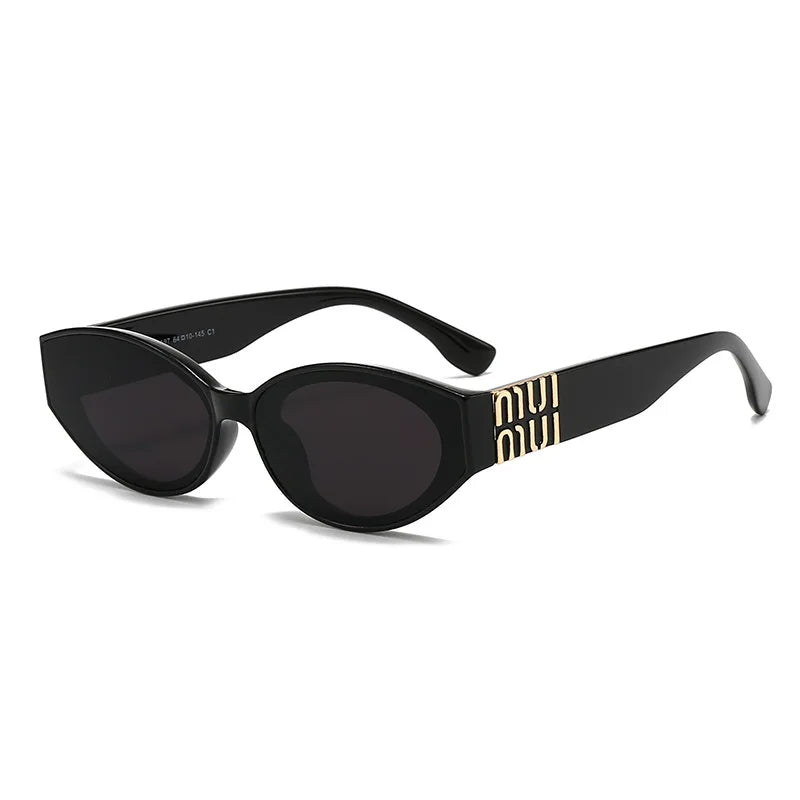 Luxury Glamour Sunglasses For Women And Men Oval Minimalist Fashion Brand Sun Glasses Unisex Stylish Shades UV400