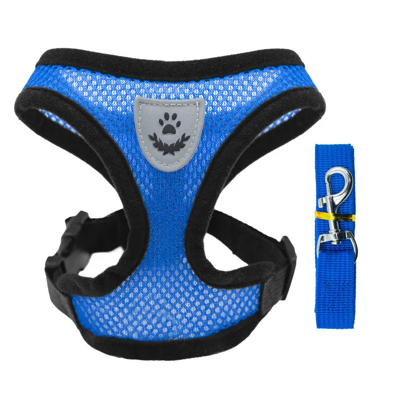 Walking Cat Harness Vest Lead Leash for Puppy Dogs Collar Polyester Adjustable Mesh Dog Harness for Small Medium Pet Accessories